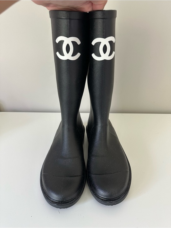 CHANEL Shoes - CHANEL Black Rain Boots
